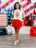 Red Pleated Side Zip Mini Skort (Reg.)