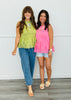 Sleeveless Scallop Lace Trim Peplum Top (Reg.)-2 Colors