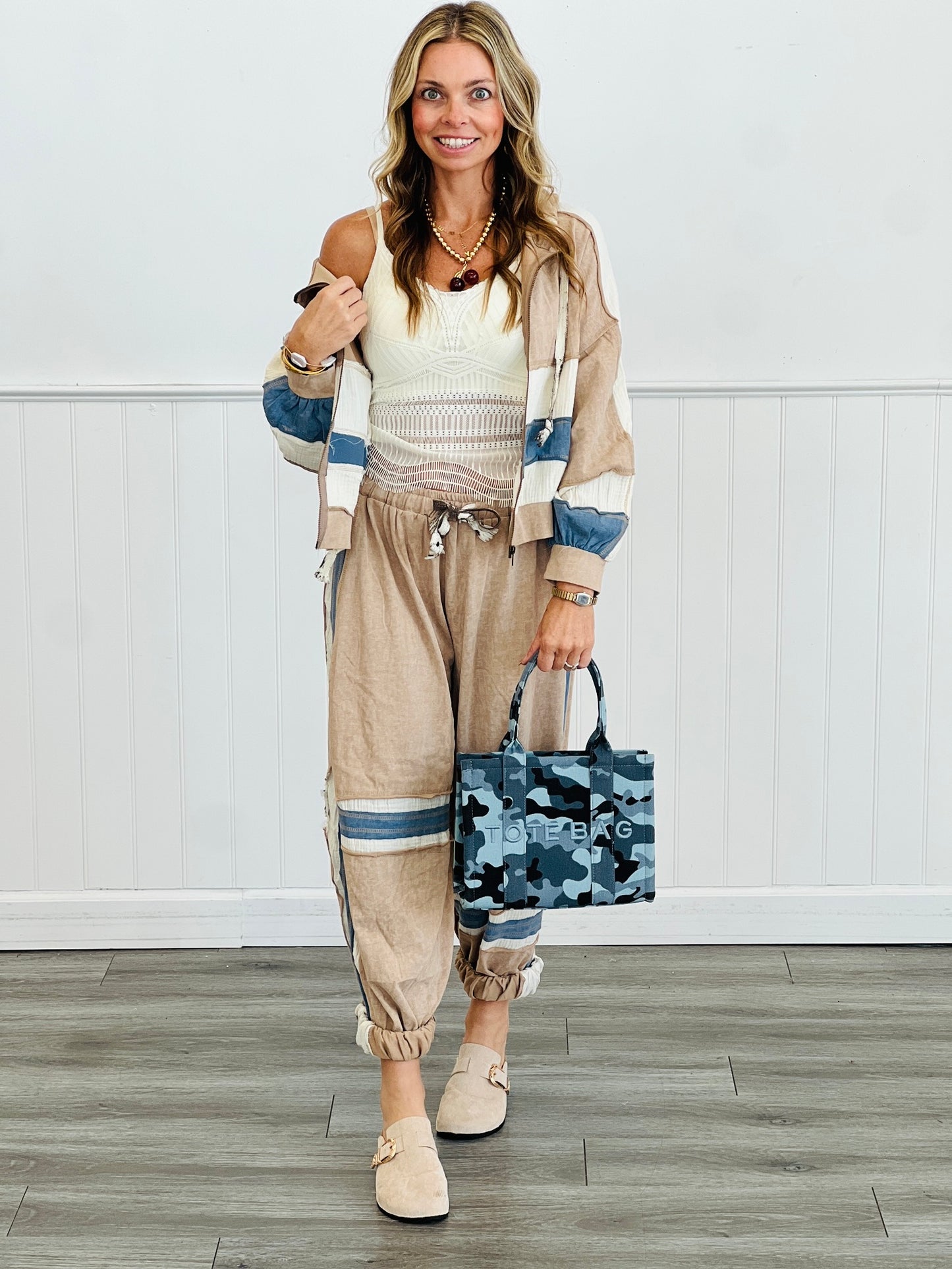 POL Latte Double Gauze Patch Jogger Pants (Reg.)