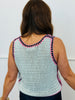 Powder Blue Crochet Trim Tank Top (Reg.)
