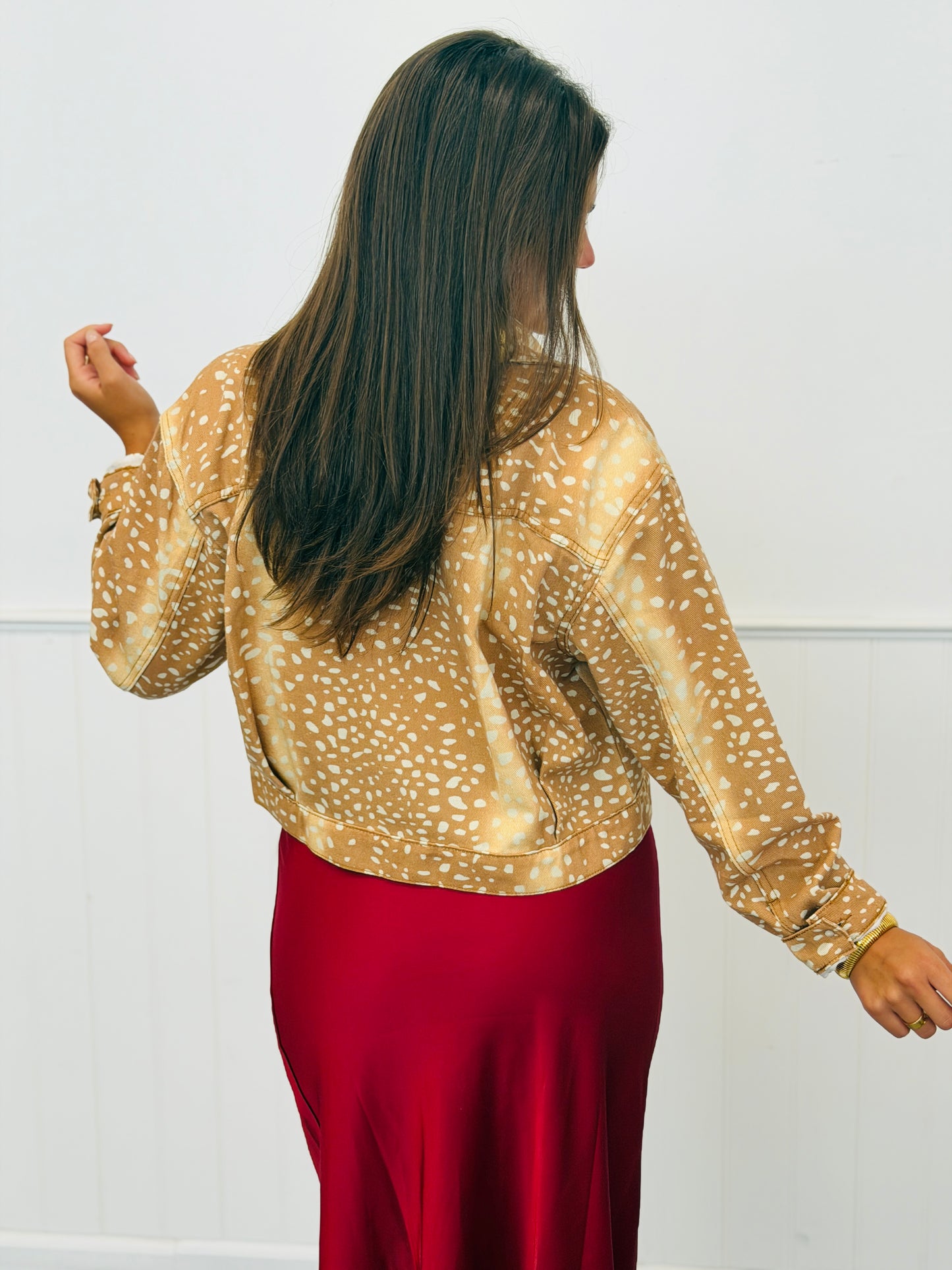 Camel Denim Deer Print Jacket (Reg.)