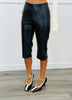 Black Faux Leather Capri Pants (Reg.)