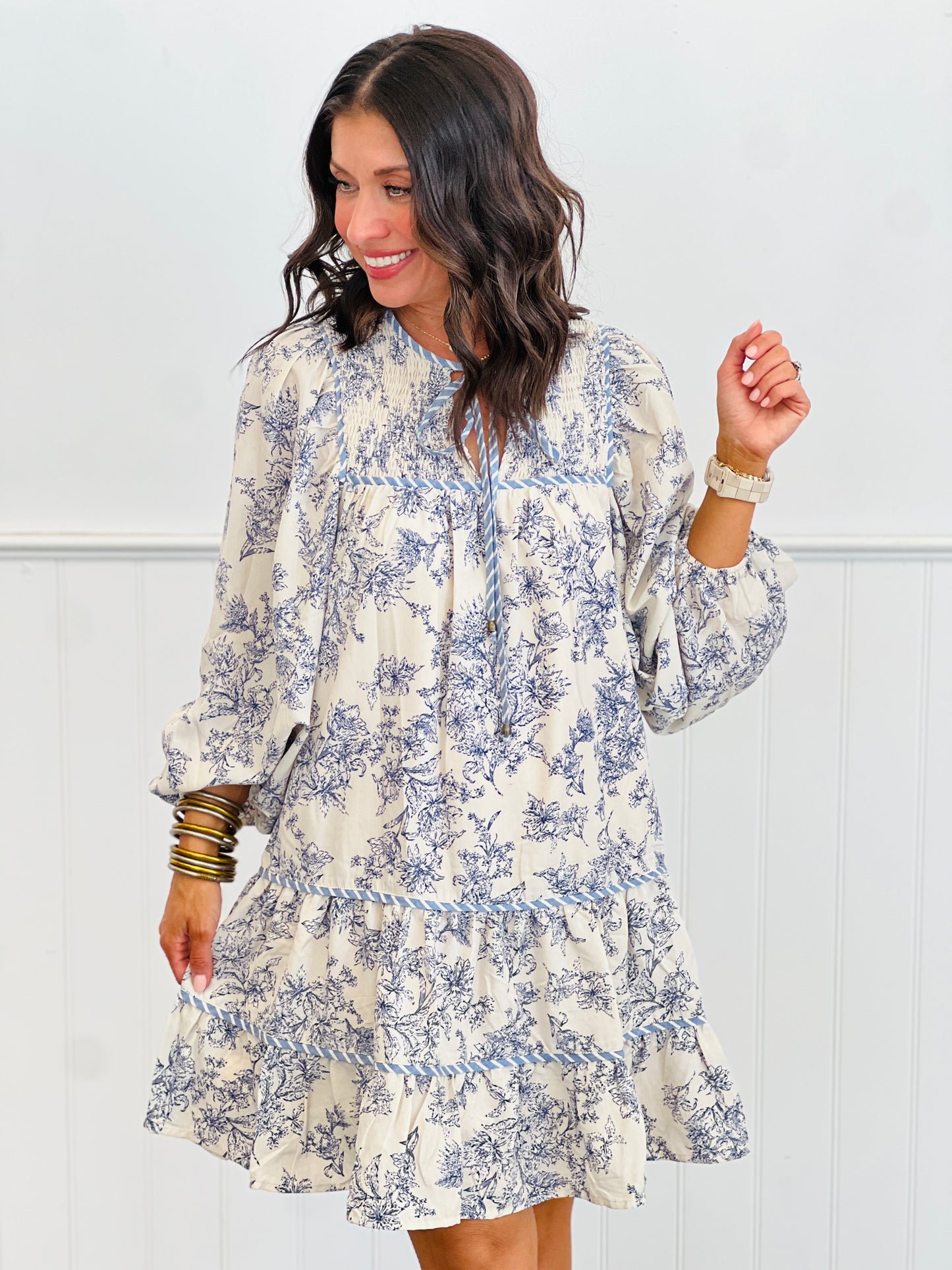 Whisper Floral Tiered Mini Dress (Reg.)- 2 Colors