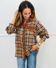 Plaid Corduroy Trim Shirt (Reg & Plus) - 2 Colors
