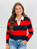 Rugby Stripe Pullover Sweater Top (Reg)-3 Colors