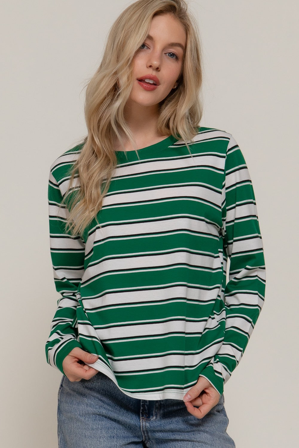 Multi Striped Long Sleeve Top (Reg.) - 4 Colors