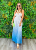 Sea Blue Starfish Halter Neck Maxi Dress (Reg.)