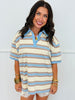 Striped Collared Polo Tee Top (Reg.)-2 Colors