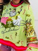 Queen Of Sparkles Light Green Martini Vintage Santa Sweatshirt (Reg. & Plus)