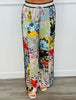 Mixed Print Short Sleeve Top & Pants Set (Reg. and Plus)