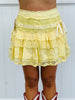 Floral Lace Tiered Mini Skirt (Reg.)-2 Colors