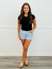 Light Denim Scalloped Hem Shorts (Reg.)