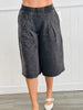 Mineral Wash Pleated Culottes (Reg.)-2 Colors
