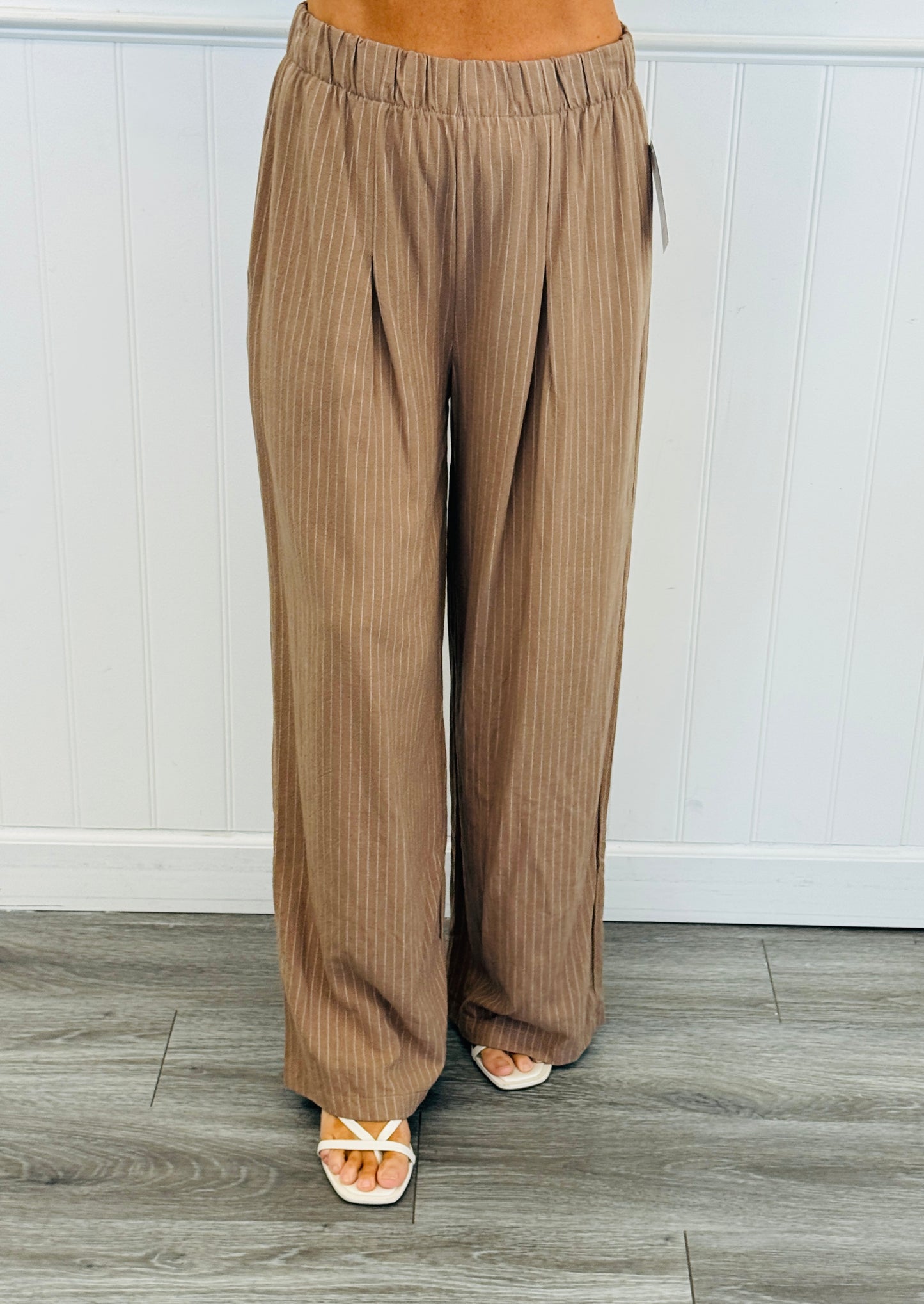 Striped Pleat Pants (Reg. and Plus) - 3 Colors