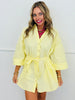 Yellow Button Down Mini Shirt Dress (Reg. and Plus)