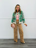 Green Rose Paisley Knit Sweater Cardigan (Reg.)