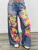 Floral Illusion Denim Jeans (Reg & Plus)