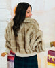 Taupe Faux Fur Bomber Jacket (Reg.)