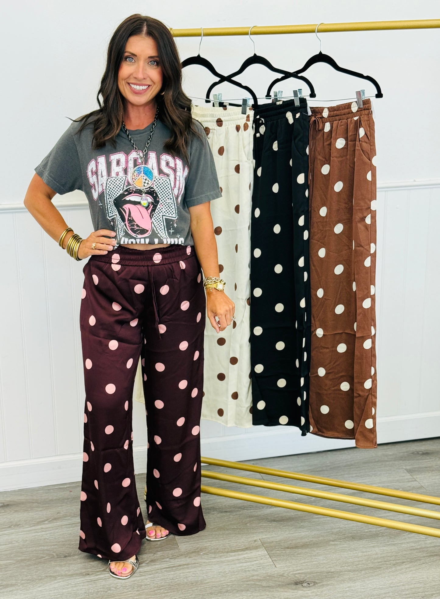 Polka Dot Wide Leg Pants (Reg.) - 4 Colors
