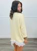 Yellow Lace Asymmetrical Hem Blouse (One Size)