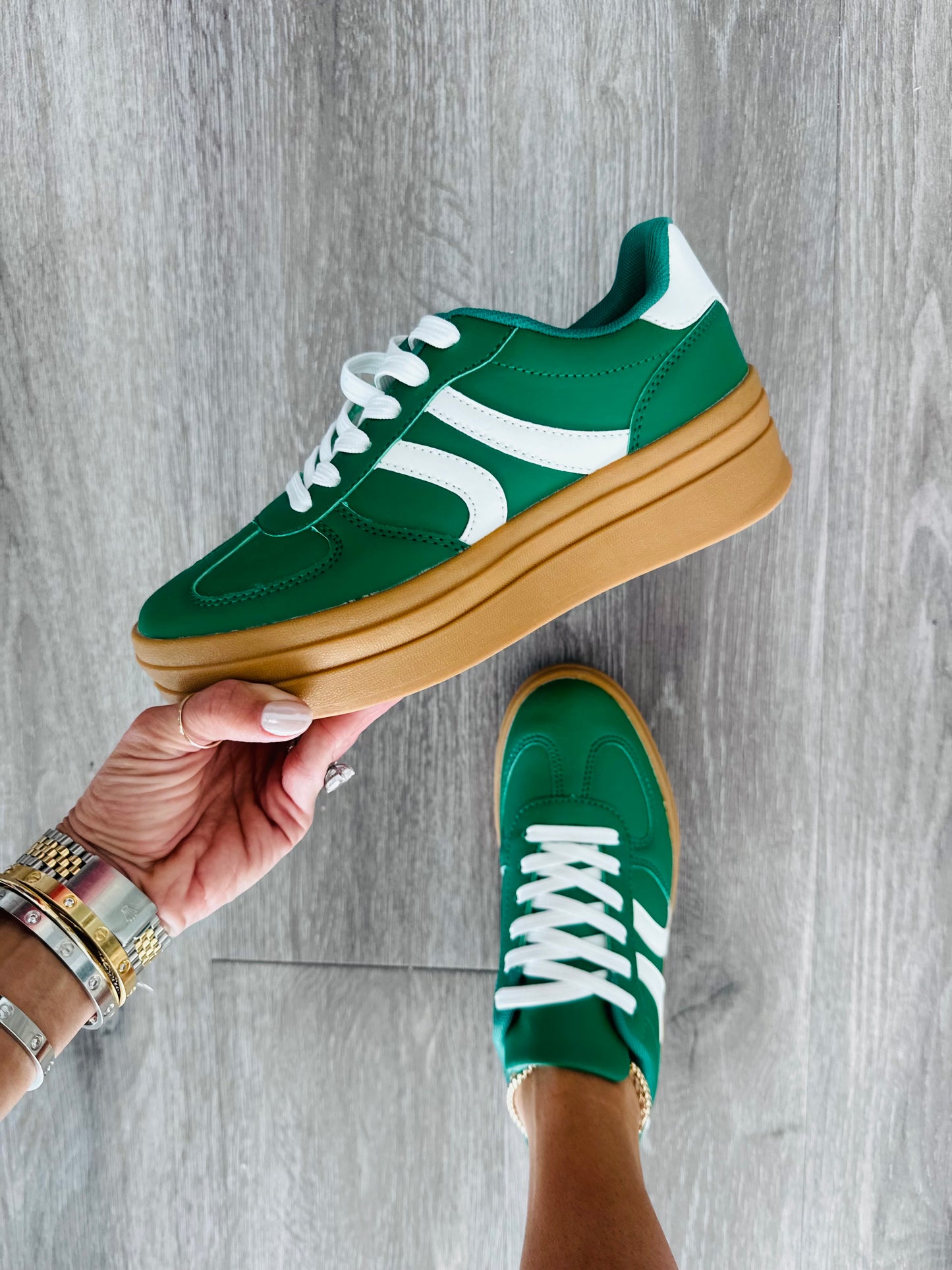 Green Come Out On Top Platform Sneakers