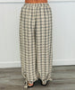Cream Plaid Balloon Pants (Reg.)