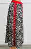 Satin Leopard Red Stripe Maxi Skirt (Reg & Plus)