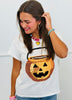 Queen Of Sparkles White Pumpkin Candy Bucket Tee (Reg. and Plus)