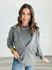 Grey Loose Collar Knit Top (Reg.)