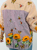 Queen Of Sparkles Striped Butterfly & Sunflower Button Up Top (Reg. and Plus)