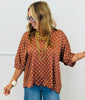 Polka Dot Satin Scallop Trim Top (Reg.) - 2 Colors
