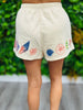 Queen Of Sparkles Beige Shell Trim Shorts (Reg. and Plus)