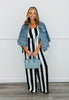 Black/Ivory Striped Bib Overalls (Reg & Plus)