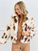 Cow Print Faux Fur Jacket (Reg.)