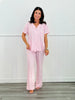 Pink Striped Button Up Pajama Top (Reg.)