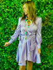 Lavender Satin Side Wrap Mini Dress (Reg.)