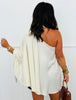 Satin One Shoulder Poncho Top (Reg.) - 2 Colors