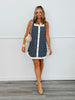 Navy Polka Dot Button Down Mini Dress (Reg.)