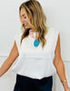 White Double Layer Satin Blouse (Reg.)