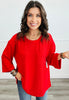 Andree Ribbed 3/4 Sleeve Oversized Top (Reg. & Plus)- 8 Colors