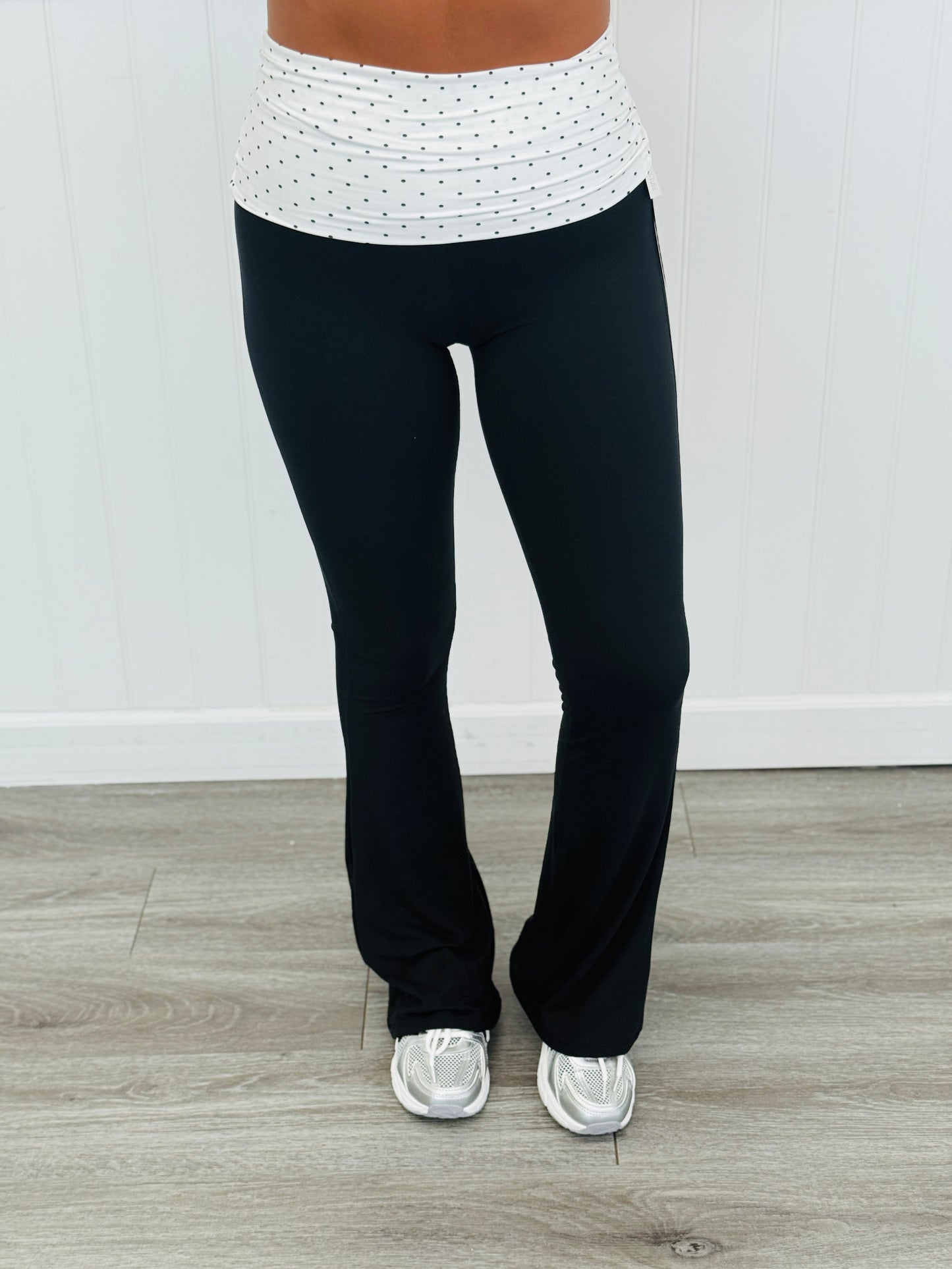 Polka Dot Fold Over Flare Pants (Reg.)