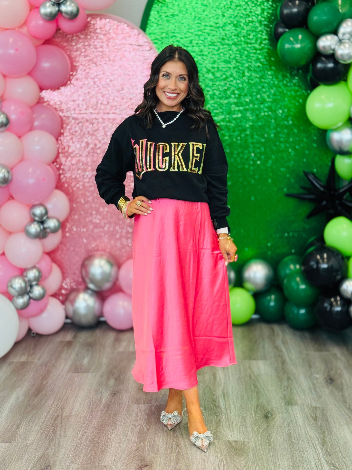 Queen Of Sparkles Licensed Black 'Wicked' Logo Sweatshirt (Reg. and Plus)