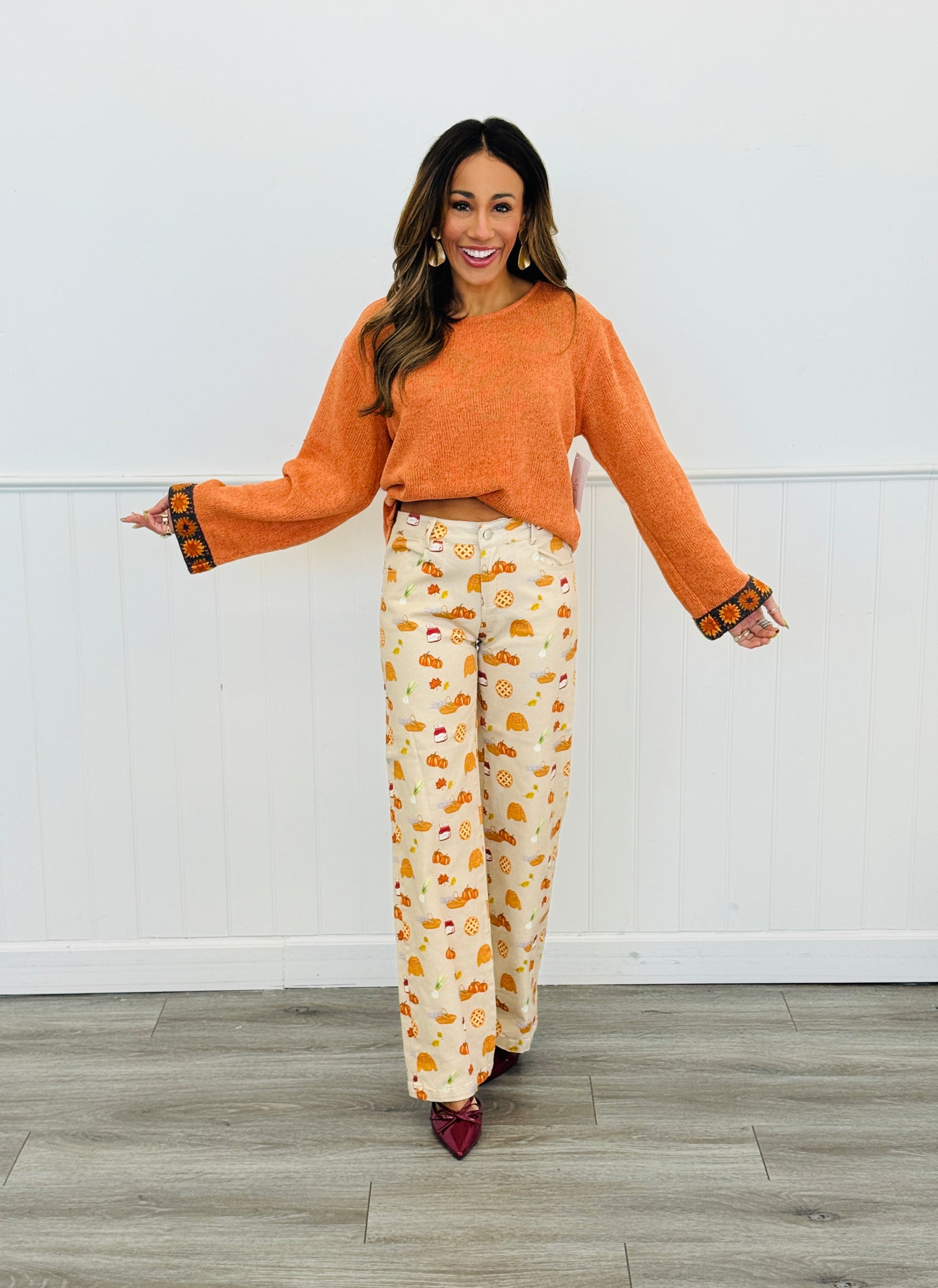Harvest Print Straight Leg Pants (Reg.)-2 Colors