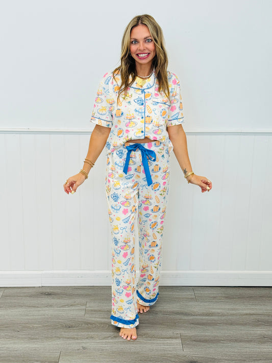 Sunday Brunch Ruffle Pajama Set (Reg. and Plus)