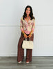 Brown Polka Dot Drawstring Pants (Reg & Plus)