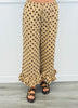 Taupe/Brown Ruffled Hem Polka Dot Pants (Reg.)