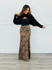 Leopard Front Slit Maxi Skirt (Reg)