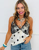Ivory Satin & Lace Polka Dot Tank Top (Reg. and Plus)