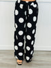 Black/White Polka Dot Top & Pants Set (Reg & Plus)