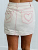 Cream Heart Pocket Mini Skirt (Reg.)